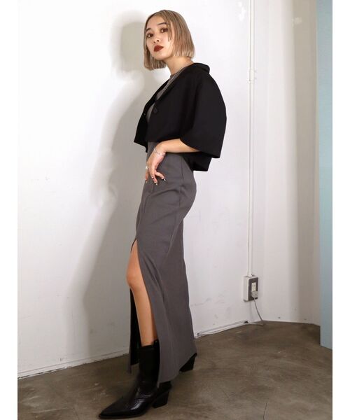 EMODA（エモダ）の「スリットリブカットワンピース（ワンピース・レディース・ブラック/グレー/ブルー・FREE）」の17枚目の写真