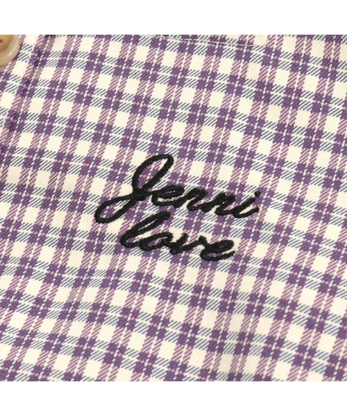 JENNI love（ジェニィラブ）の「スクエアネックチェックトップス（シャツ/ブラウス・キッズ・ブラック/パープル/ミント・130cm/140cm/150cm/160cm）」の16枚目の写真