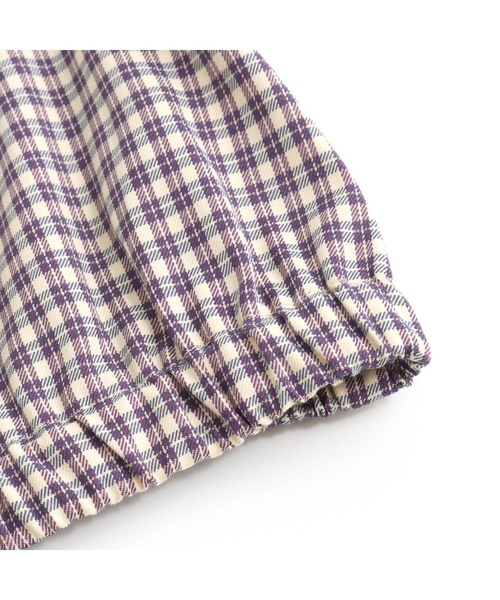 JENNI love（ジェニィラブ）の「スクエアネックチェックトップス（シャツ/ブラウス・キッズ・ブラック/パープル/ミント・130cm/140cm/150cm/160cm）」の12枚目の写真