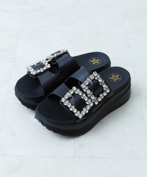 ビジューダブルベルトサンダル