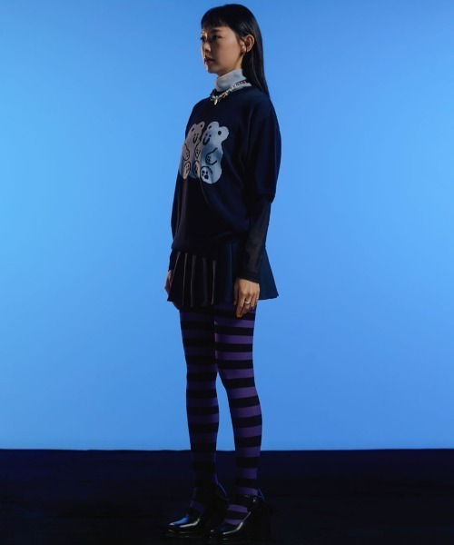 NICE GHOST CLUB(ナイスゴーストクラブ)の「A'GEM/9 × .kom『NICE GHOST CLUB/ナイスゴーストクラブ』GUMMY BEAR SUMMER KNIT HALF T/グミベア ニットティーシャツ 半袖カットソー(Tシャツ/カットソー・レディース・ピンク/ネイビー/パープル・M)」の11枚目の写真