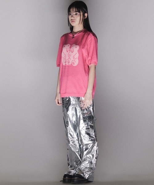 NICE GHOST CLUB(ナイスゴーストクラブ)の「A'GEM/9 × .kom『NICE GHOST CLUB/ナイスゴーストクラブ』GUMMY BEAR SUMMER KNIT HALF T/グミベア ニットティーシャツ 半袖カットソー(Tシャツ/カットソー・レディース・ピンク/ネイビー/パープル・M)」の20枚目の写真