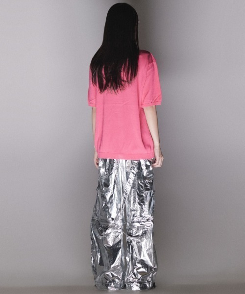 NICE GHOST CLUB(ナイスゴーストクラブ)の「A'GEM/9 × .kom『NICE GHOST CLUB/ナイスゴーストクラブ』GUMMY BEAR SUMMER KNIT HALF T/グミベア ニットティーシャツ 半袖カットソー(Tシャツ/カットソー・レディース・ピンク/ネイビー/パープル・M)」の9枚目の写真