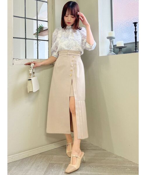 dazzlin（ダズリン）の「アシメプリーツラップスカート（スカート・レディース・アイボリー/ブラック/カーキ・SMALL/MEDIUM）」の8枚目の写真