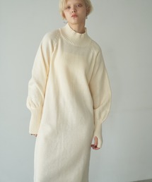 high neck knit one piece dress/ハイネックニットワンピース