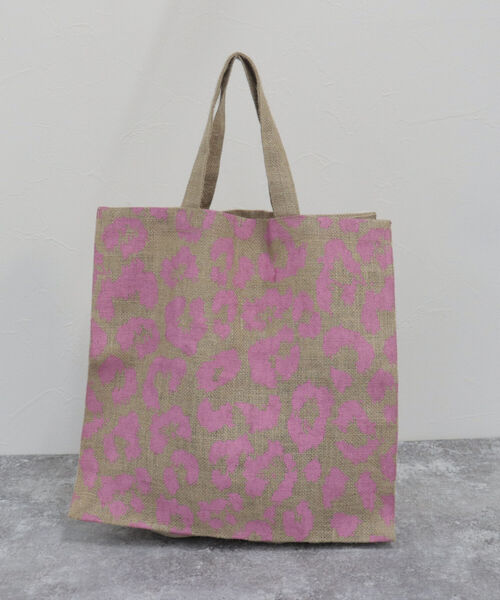 MAISON BENGAL（マイソンベンガル）の「【Maison Bengal/メゾンベンガル】ジュートアニマルプリントトートバッグ（トートバッグ・レディース・ブラック系その他/ピンク系その他・FREE）」の5枚目の写真