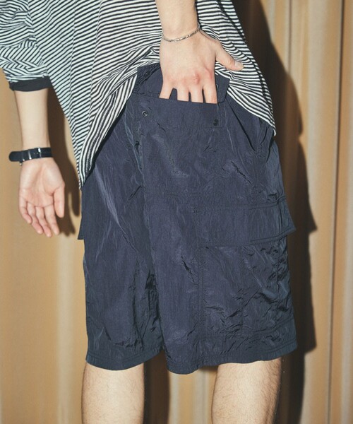 FREAK'S STORE（フリークスストア）の「FREAK'S STORE/フリークスストア ナイロンカーゴショートパンツ/イージーパンツ ハーフパンツ（カーゴパンツ・メンズ・サックスブルー/ホワイト/ブラック/オリーブ/オレンジ・SMALL/MEDIUM/LARGE）」の10枚目の写真