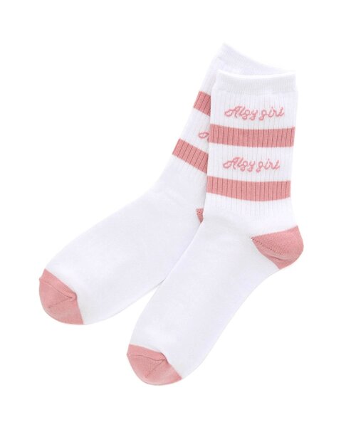 algy（アルジー）の「抗菌防臭ボーダーロゴクルーソックス（ソックス/靴下・キッズ・ブラック/ネイビー/ピンク・24/21）」の6枚目の写真