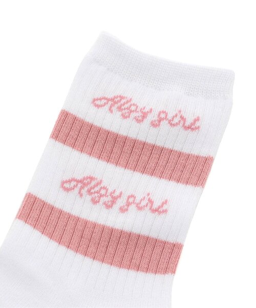 algy（アルジー）の「抗菌防臭ボーダーロゴクルーソックス（ソックス/靴下・キッズ・ブラック/ネイビー/ピンク・24/21）」の7枚目の写真