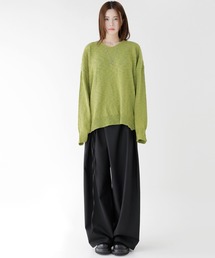 ドレープラップワイドパンツ ツータックパンツ ワイドスラックス