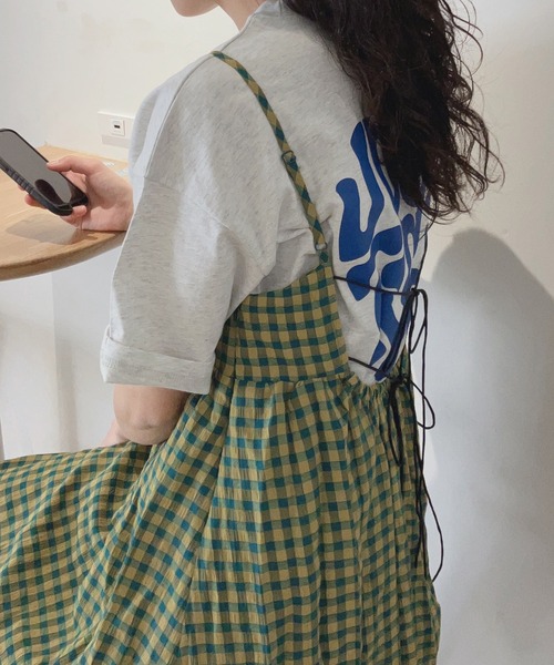 AS KNOW AS plus（アズノゥアズプラス）の「〇後リボン キャミワンピース　【2024SSアイテム】（ワンピース・レディース・イエロー系その他/ブラック/ブラック系その他/ピンク系その他・FREE）」の8枚目の写真