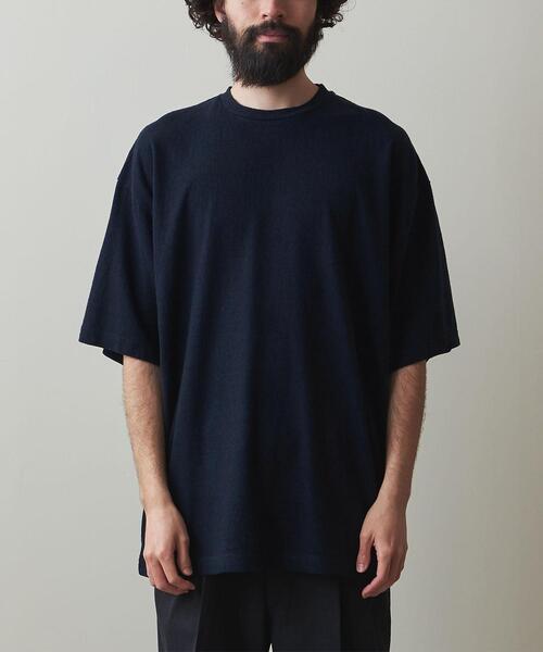 新品タグ付き！ATON ネイビーTシャツ　size38 ATON（エイトン）の「【ATON/エイトン】SUVIN 60/2 OVERSIZED T
