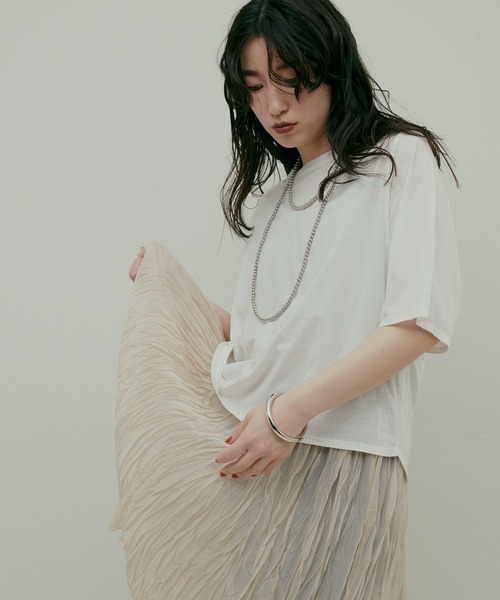 LARUTA(ラルータ)の「【LARUTA】ニュアンスゆるT(Tシャツ/カットソー・レディース・ブラック/ベージュ/オフホワイト/ピンク・FREE)」の1枚目の写真