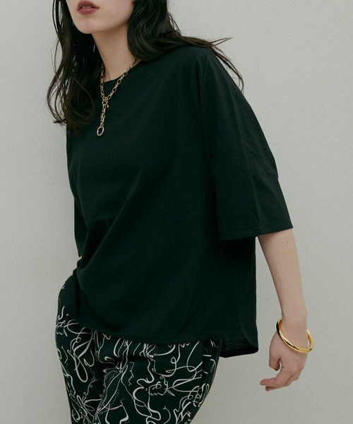 LARUTA(ラルータ)の「【LARUTA】ニュアンスゆるT(Tシャツ/カットソー・レディース・ブラック/ベージュ/オフホワイト/ピンク・FREE)」の3枚目の写真