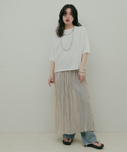 LARUTA(ラルータ)の「【LARUTA】ニュアンスゆるT(Tシャツ/カットソー・レディース・ブラック/ベージュ/オフホワイト/ピンク・FREE)」の8枚目の写真