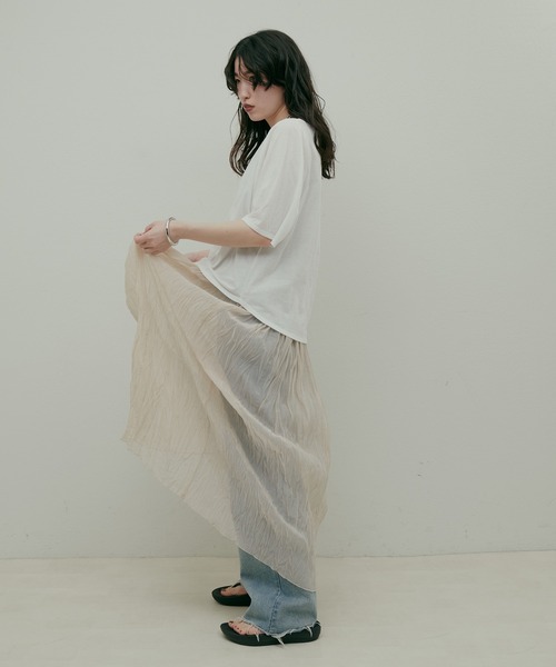 LARUTA(ラルータ)の「【LARUTA】ニュアンスゆるT(Tシャツ/カットソー・レディース・ブラック/ベージュ/オフホワイト/ピンク・FREE)」の9枚目の写真
