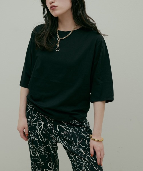 LARUTA(ラルータ)の「【LARUTA】ニュアンスゆるT(Tシャツ/カットソー・レディース・ブラック/ベージュ/オフホワイト/ピンク・FREE)」の14枚目の写真