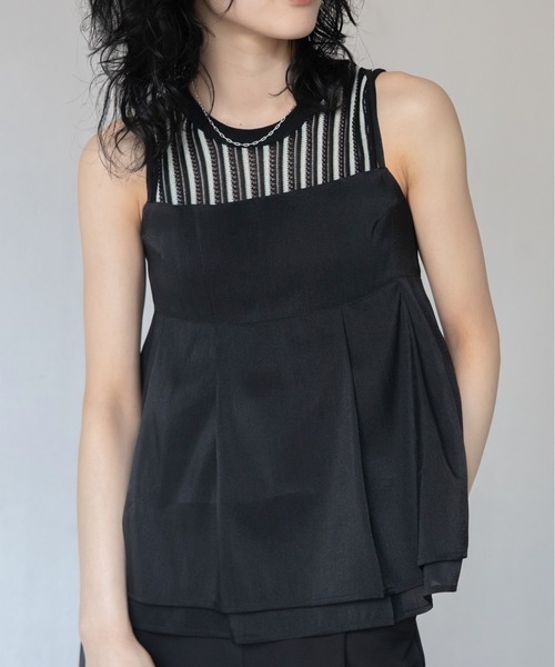 VACANCY（ヴァカンシー）の「チュールシアーキャミソール（キャミソール・レディース・ブラウン/ブラック・FREE）」の16枚目の写真