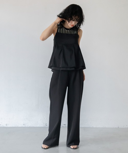 VACANCY（ヴァカンシー）の「チュールシアーキャミソール（キャミソール・レディース・ブラウン/ブラック・FREE）」の7枚目の写真