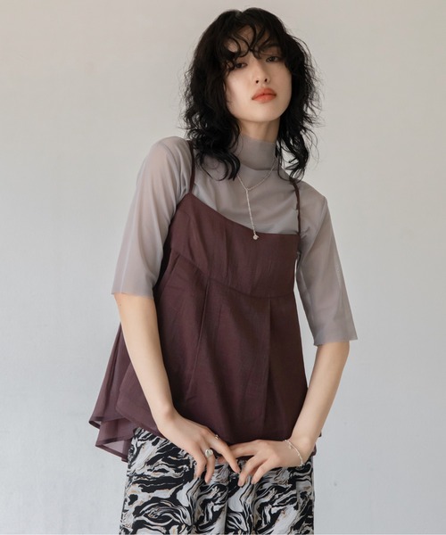 VACANCY（ヴァカンシー）の「チュールシアーキャミソール（キャミソール・レディース・ブラウン/ブラック・FREE）」の11枚目の写真