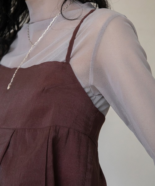 VACANCY（ヴァカンシー）の「チュールシアーキャミソール（キャミソール・レディース・ブラウン/ブラック・FREE）」の13枚目の写真