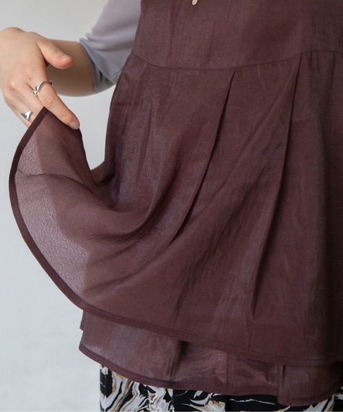 VACANCY（ヴァカンシー）の「チュールシアーキャミソール（キャミソール・レディース・ブラウン/ブラック・FREE）」の8枚目の写真