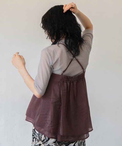 VACANCY（ヴァカンシー）の「チュールシアーキャミソール（キャミソール・レディース・ブラウン/ブラック・FREE）」の15枚目の写真