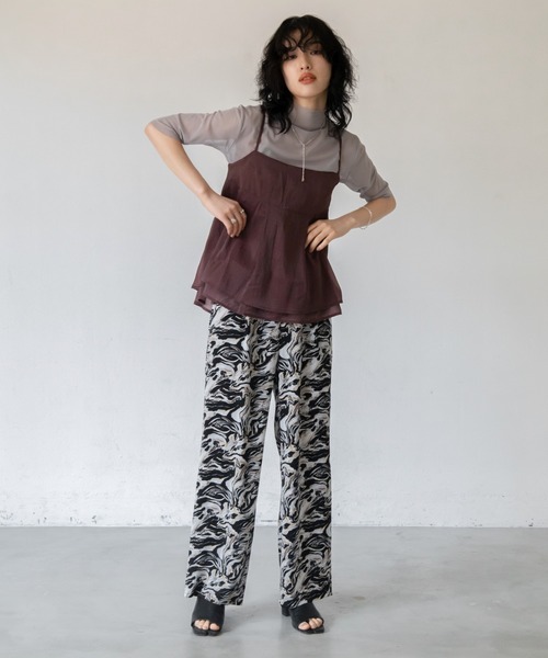 VACANCY（ヴァカンシー）の「チュールシアーキャミソール（キャミソール・レディース・ブラウン/ブラック・FREE）」の18枚目の写真