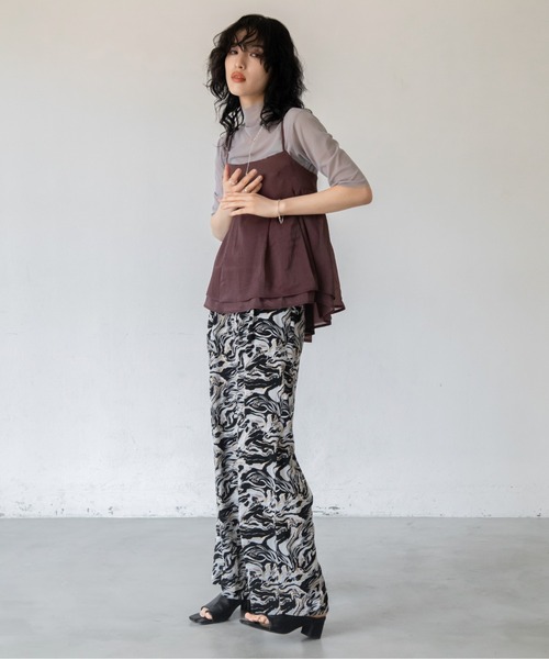 VACANCY（ヴァカンシー）の「チュールシアーキャミソール（キャミソール・レディース・ブラウン/ブラック・FREE）」の6枚目の写真