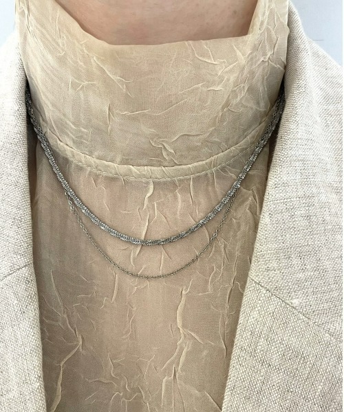 mou(モウ)の「【316Lサージカルステンレス】ダブルチェーンシンプルネックレス(金属アレルギー対応)(ネックレス・レディース・シルバー/ゴールド・FREE)」の1枚目の写真