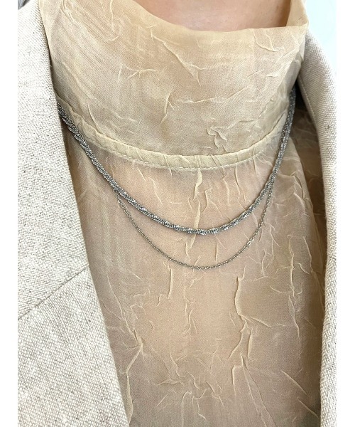 mou(モウ)の「【316Lサージカルステンレス】ダブルチェーンシンプルネックレス(金属アレルギー対応)(ネックレス・レディース・シルバー/ゴールド・FREE)」の9枚目の写真