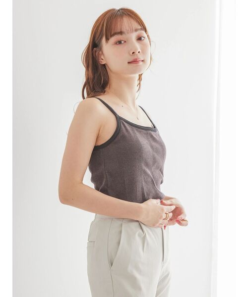 AMERICAN HOLIC(アメリカンホリック)の「抗菌防臭カップ付きキャミソール(インナーウェア/肌着・レディース・ボルドー/ブラック系その他4/ブラック/ブラウン/オフホワイト・M/L/S)」の10枚目の写真