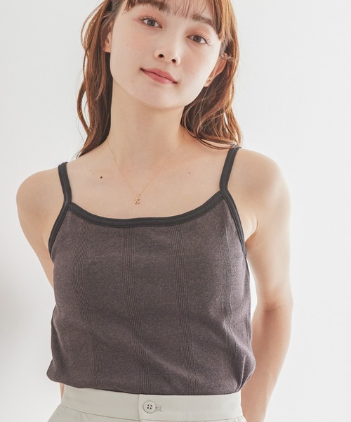 AMERICAN HOLIC(アメリカンホリック)の「抗菌防臭カップ付きキャミソール(インナーウェア/肌着・レディース・ボルドー/ブラック系その他4/ブラック/ブラウン/オフホワイト・M/L/S)」の4枚目の写真