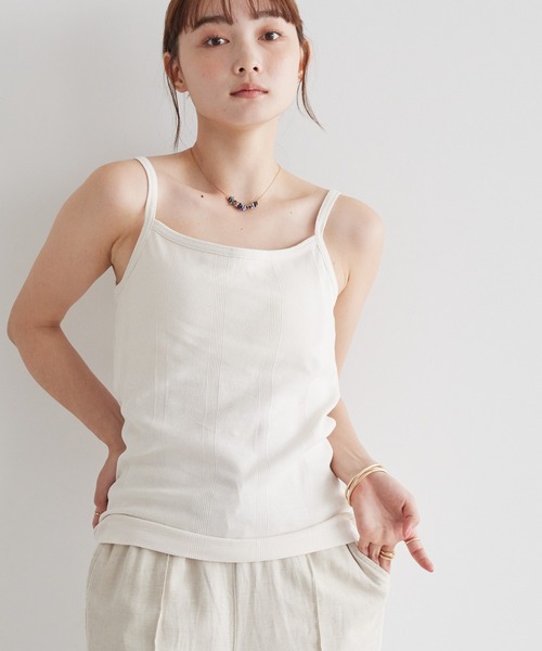 AMERICAN HOLIC(アメリカンホリック)の「抗菌防臭カップ付きキャミソール(インナーウェア/肌着・レディース・ボルドー/ブラック系その他4/ブラック/ブラウン/オフホワイト・M/L/S)」の2枚目の写真