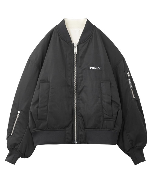 MILKFED.（ミルクフェド）の「REVERSIBLE MA-1 FLIGHT JACKET（MA-1・レディース・ブラック/オリーブ/ベージュ・ONE SIZE）」の4枚目の写真