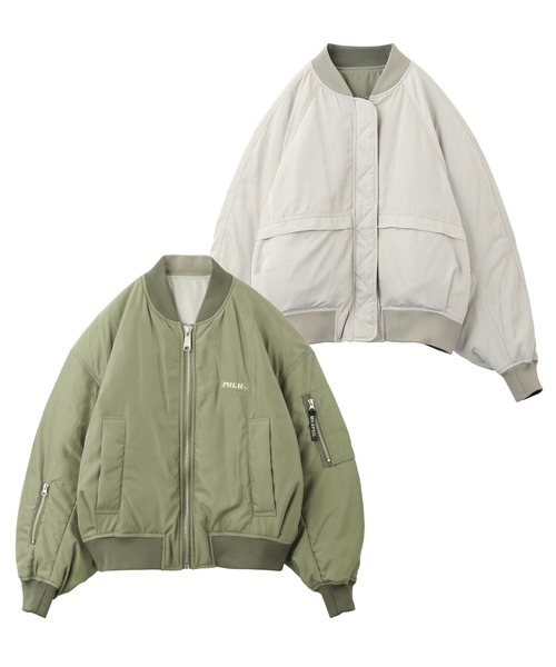 MILKFED.（ミルクフェド）の「REVERSIBLE MA-1 FLIGHT JACKET（MA-1・レディース・ブラック/オリーブ/ベージュ・ONE SIZE）」の7枚目の写真