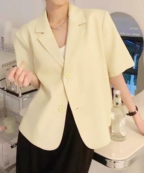 セール】テーラード半袖シャツジャケット（テーラードジャケット