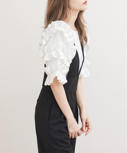 SUGAR BISKET(シュガービスケット)の「ラッフル袖ブラウス(シャツ/ブラウス・レディース・ホワイト/ブラック・M/L)」の15枚目の写真