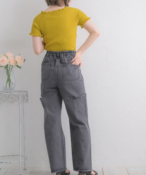 ems excite(エムズエキサイト)の「2WAYフリルNT(ニット/セーター・レディース・ブラック/オフホワイト/イエロー/ブルー・FREE)」の11枚目の写真