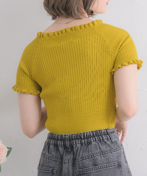 ems excite(エムズエキサイト)の「2WAYフリルNT(ニット/セーター・レディース・ブラック/オフホワイト/イエロー/ブルー・FREE)」の7枚目の写真