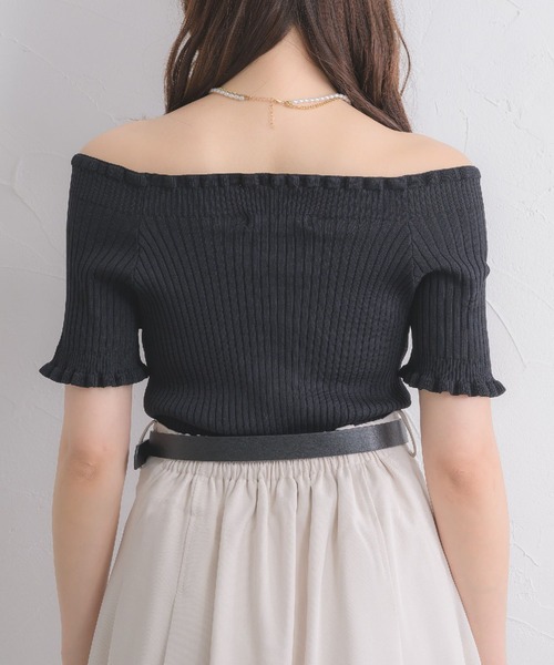 ems excite(エムズエキサイト)の「2WAYフリルNT(ニット/セーター・レディース・ブラック/オフホワイト/イエロー/ブルー・FREE)」の22枚目の写真