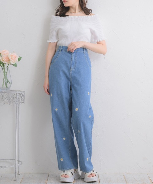 ems excite(エムズエキサイト)の「2WAYフリルNT(ニット/セーター・レディース・ブラック/オフホワイト/イエロー/ブルー・FREE)」の15枚目の写真