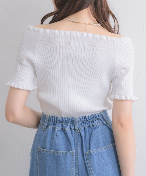 ems excite(エムズエキサイト)の「2WAYフリルNT(ニット/セーター・レディース・ブラック/オフホワイト/イエロー/ブルー・FREE)」の14枚目の写真