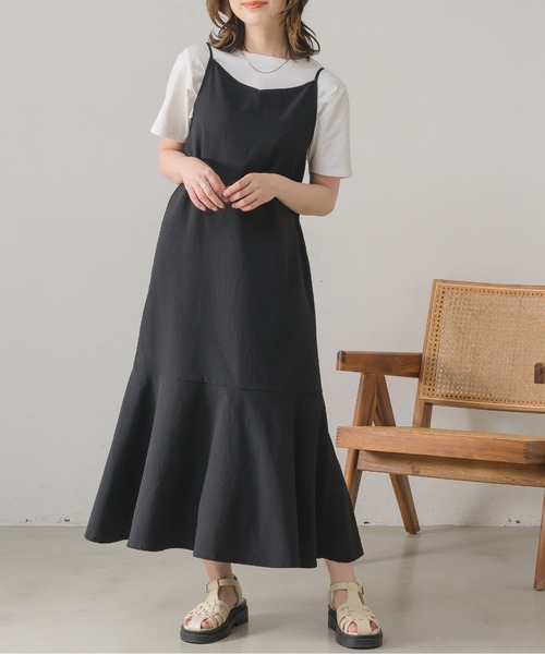 RETRO GIRL(レトロガール)の「BリボンティアードキャミOP(ワンピース・レディース・イエロー/ブラック/オレンジ/ホワイト・LARGE/MEDIUM)」の2枚目の写真