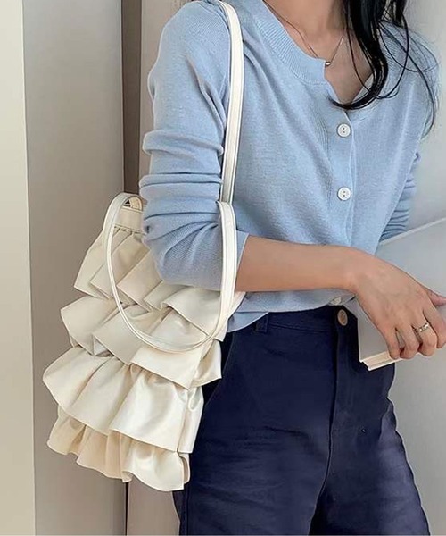 ammy.（エイミードット）の「【 ammy. / エイミードット 】 フリル トートバッグ（トートバッグ・レディース・シルバー/ホワイト/ブラック・FREE）」の12枚目の写真