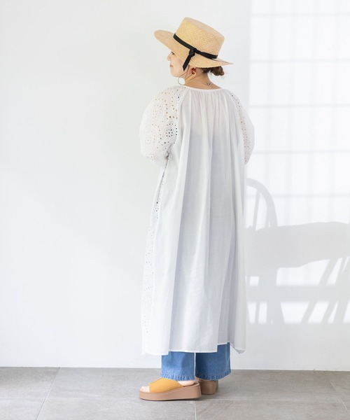 studio CLIP（スタディオクリップ）の「【低身長スタッフ企画/WEB限定】刺繍ワンピース（ワンピース・レディース・ブラック/ホワイト/ラベンダー・FREE）」の6枚目の写真