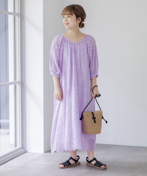 studio CLIP（スタディオクリップ）の「【低身長スタッフ企画/WEB限定】刺繍ワンピース（ワンピース・レディース・ブラック/ホワイト/ラベンダー・FREE）」の13枚目の写真