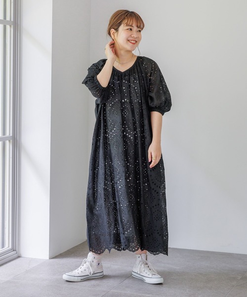 studio CLIP（スタディオクリップ）の「【低身長スタッフ企画/WEB限定】刺繍ワンピース（ワンピース・レディース・ブラック/ホワイト/ラベンダー・FREE）」の21枚目の写真