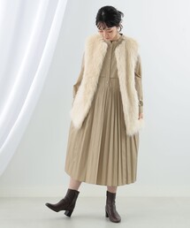 Ray BEAMS | Ray BEAMS / ヨーク レイヤー プリーツ ワンピース(ワンピース)