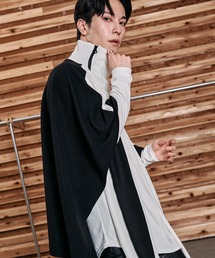 【NO ID.】3WAY Rib Zip Poncho / 3ウェイ リブ ジップ ポンチョ